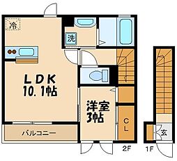 Ｔ＆Ｍ南烏山 2階1LDKの間取り