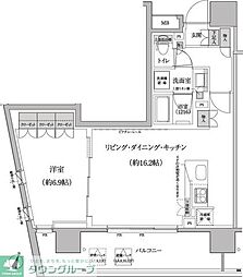 パークハビオ渋谷本町レジデンス 8階1LDKの間取り