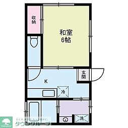 Ｋハイツ 1階1Kの間取り