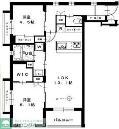 ＴＫＲ5番館 3階2LDKの間取り