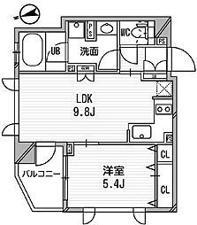 クリオ渋谷ラ・モード 5階1LDKの間取り