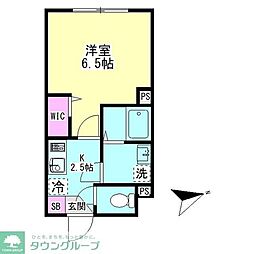 グランファーロ下北沢 4階1Kの間取り