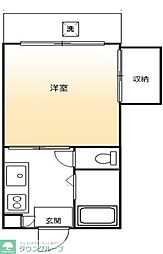 太子堂ファイブ 2階1Kの間取り