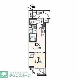 ハーモニーレジデンス東新宿 207 2階1DKの間取り