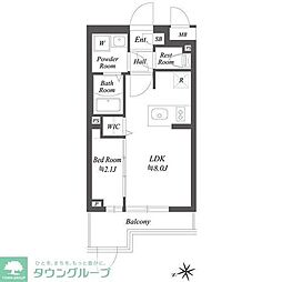 ブランシエスタ用賀 1LDKの間取図画像