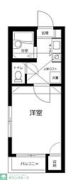 ルーク池尻 1階1Kの間取り