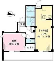 ビューノ芦花 4階1LDKの間取り