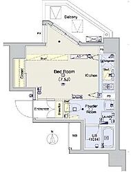 ブライズ三軒茶屋 9階ワンルームの間取り