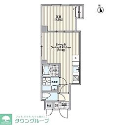 エルファーロ恵比寿 4階1LDKの間取り