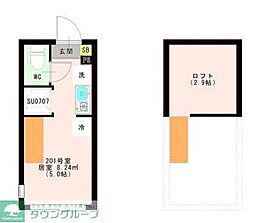 ＯＴＡＳ 代田橋 201 2階ワンルームの間取り