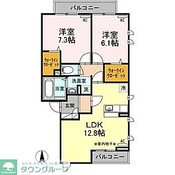 オスト 2階2LDKの間取り