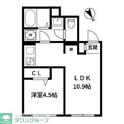 アルティローサ笹塚 1階1LDKの間取り