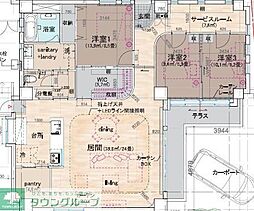 M.Koti Daita 1階3SLDKの間取り