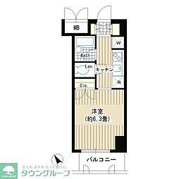 タキミハウス渋谷 5階1Kの間取り