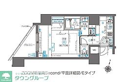 ZOOM新宿南Second 12階1Kの間取り
