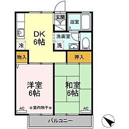 コンフォール 2DKの間取図画像