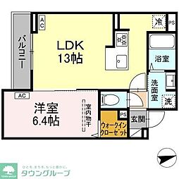 セレスティア祖師谷 1LDKの間取図画像