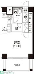 レジデンスクイズ恵比寿 1Kの間取図画像