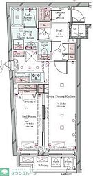 コンシェリア目黒本町 THE RESIDENCE 1LDKの間取図画像