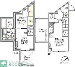 La Perla Meguro-Higashiyama 2DKの間取図画像