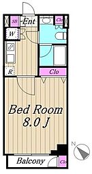 グランヴァン駒沢大学 1Kの間取図画像