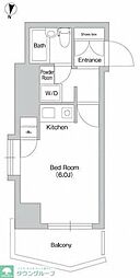 レジデンス三軒茶屋スクエア ワンルームの間取図画像
