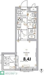XEBECハチマンヤマ 1Kの間取図画像