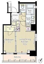 ParkAxis渋谷神山町 1LDKの間取図画像