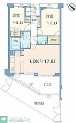グランヴェール弦巻 2LDKの間取図画像
