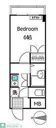 ヴェル・コート粕谷 1Kの間取図画像