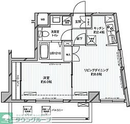 ウェルストーン八幡山 1LDKの間取図画像