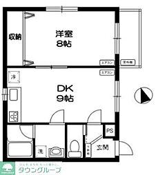 カーサマリーナ 1DKの間取図画像