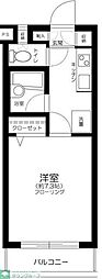 大木ロイヤルマンション 1Kの間取図画像