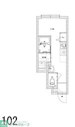 世田谷区松原6丁目アパート ワンルームの間取図画像
