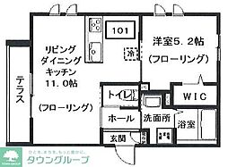 メゾンブラッシュ代々木上原 1LDKの間取図画像