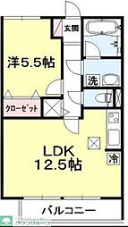 コモレビ大蔵E 1LDKの間取図画像