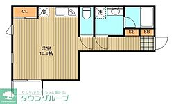 モン・サン・リュール経堂 ワンルームの間取図画像