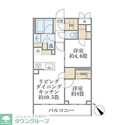 La Perla Meguro-HigashiyamaII 2LDKの間取図画像