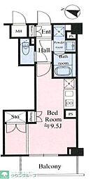 テラス都立大学 ワンルームの間取図画像
