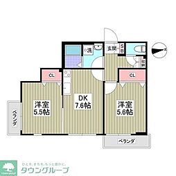 アストラ 2DKの間取図画像