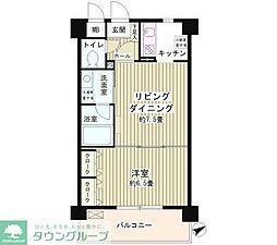 ルミエール祐天寺 1LDKの間取図画像
