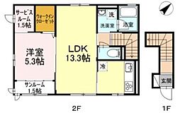 サンシャンテ上野毛A 1SLDKの間取図画像