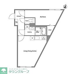 EXAM下北沢IV 1LDKの間取図画像