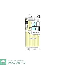 ロアール世田谷等々力 1Kの間取図画像