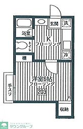 リーオ 1Kの間取図画像