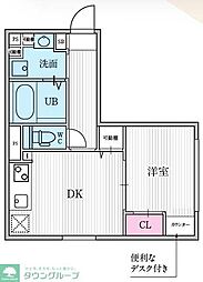 デュオメゾン渋谷本町イースト 1DKの間取図画像