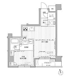 シエール自由が丘 1LDKの間取図画像