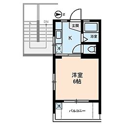 エコーマンション 1Kの間取図画像