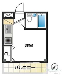 グレイス戸塚 4階ワンルームの間取り