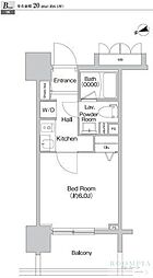 プライムアーバン神楽坂 5階1Kの間取り